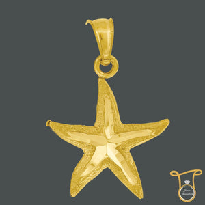 10kt Yellow Gold 5 Point Starfish Animal Fashion Charm Pendant, Pendants, JJ-SLV, Jawa Jewelers