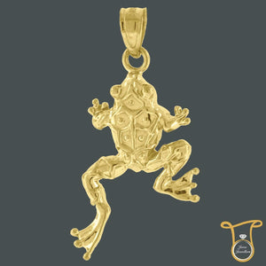 10kt Yellow Gold Frog Animal Fashion Charm Pendant, Pendants, Silverine, Jawa Jewelers