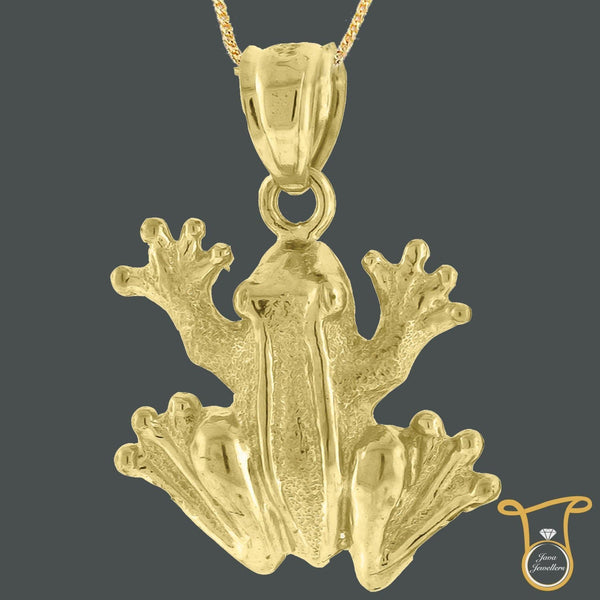 10kt Yellow Gold Fashion Charm Womens Frog Animal Pendant, Pendants, Silverine, Jawa Jewelers