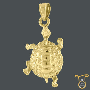 10kt Yellow Gold Fashion Charm Turtle Animal Pendant, Pendants, Silverine, Jawa Jewelers