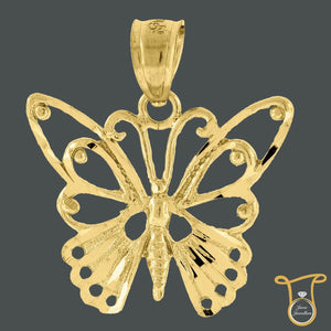 10kt  Butterfly Insect Fashion Yellow Gold Charm Pendant - Jawa Jewelers