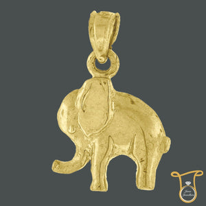 Womens Elephant 10kt Yellow Gold Charm Fashion Pendant, Pendants, Silverine, Jawa Jewelers