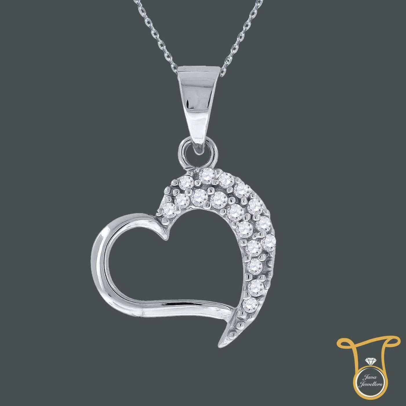 Sterling Silver Round Cubic Zirconia CZ Womens Heart Fashion Pendant