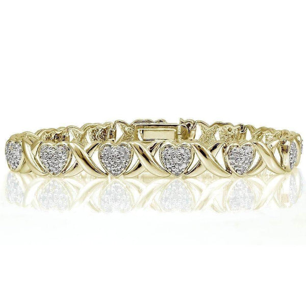 14K Yellow Gold Plated 0.50 CT Diamond Tennis Bracelet