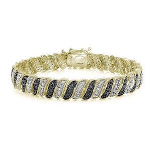 14K Yellow Gold Plated 1.00CT Diamond Tennis Bracelet