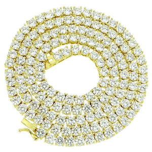 5MM 14K Gold Finish CZ Diamonds Choker Tennis Chain