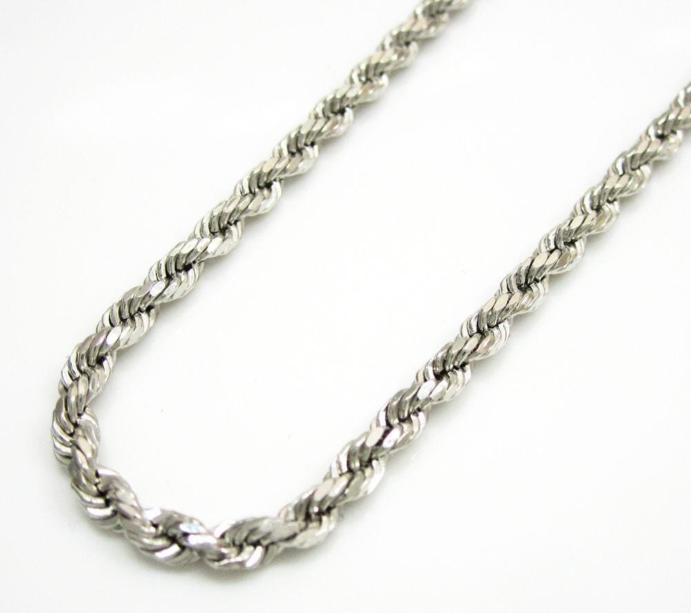 7mm Diamond Cuban Chain Link Bracelet White Gold / 7